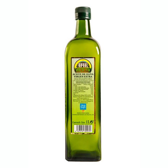 GARO, ACEITE DE OLIVA VIRGEN EXTRA Aceite de Oliva Virgen Extra 1 Litro Botella de Cristal